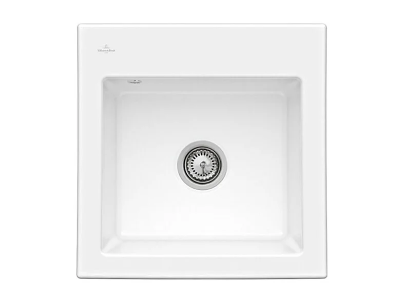 Evier 1 bac VILLEROY ET BOCH Subway 50 S 52,5 x 51 cm sans egouttoir Blanc CeramicPlus avec vidage manuel