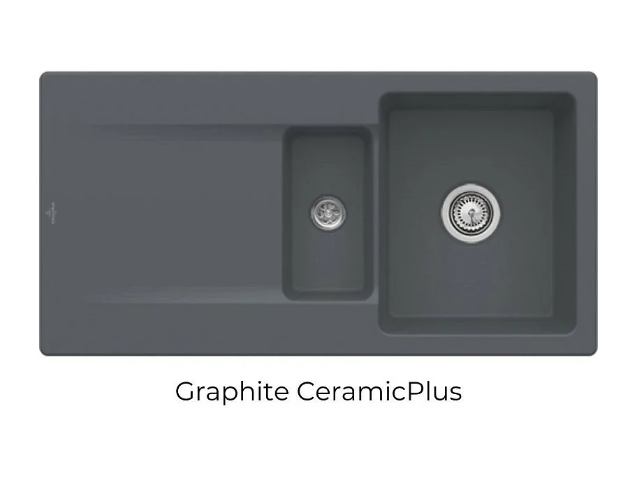 Evier 1 bac 1/2 VILLEROY ET BOCH Siluet 60 R Graphite CeramicPlus