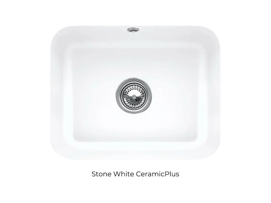 Evier 1 bac VILLEROY ET BOCH Cisterna 60C Stone White CeramicPlus avec vidage auto