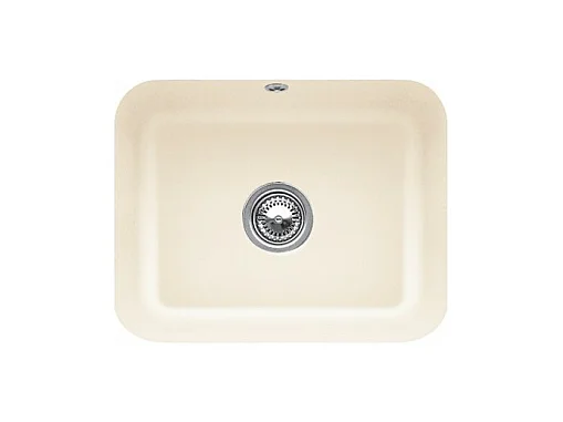 Evier 1 bac VILLEROY ET BOCH Cisterna 60C Ivory CeramicPlus avec vidage manuel