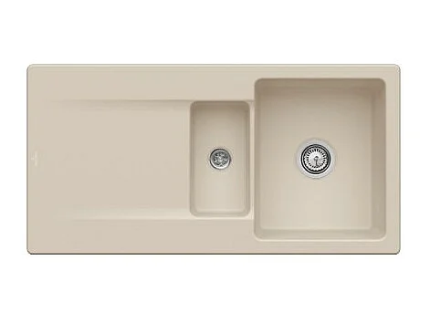 Evier 1 bac 1/2 VILLEROY ET BOCH Siluet 60 R Almond CeramicPlus avec vidage manuel