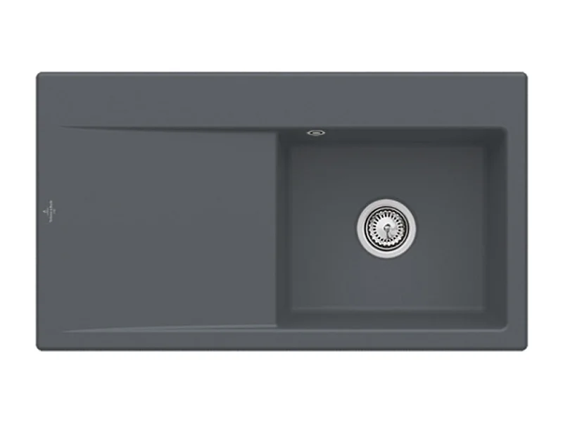 Evier 1 cuve avec vidage automatique VILLEROY ET BOCH Subway 50 flat graphite ceramic plus