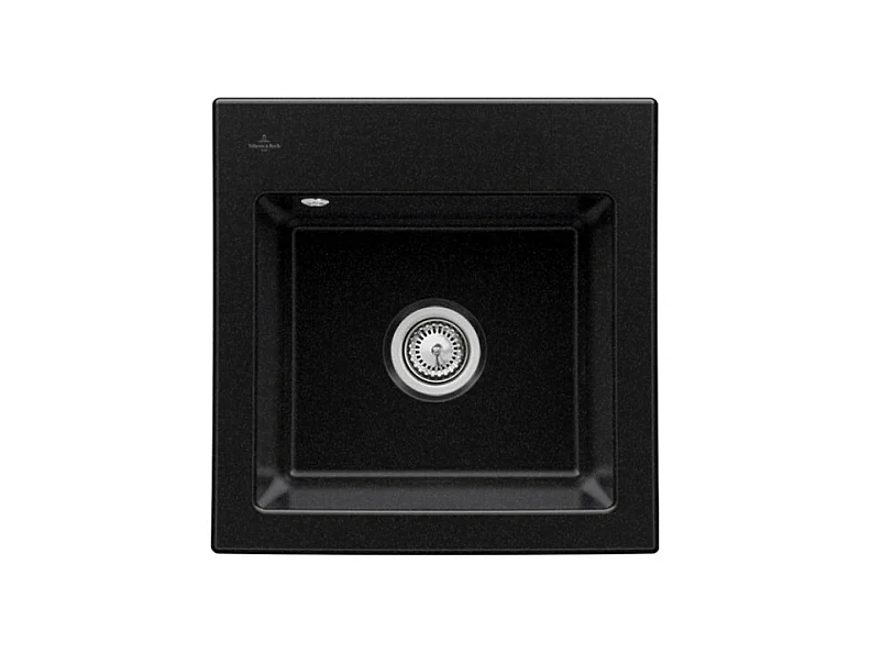 Evier VILLEROY ET BOCH Subway 50 S 52,5 x 51 cm sans egouttoir Chromite CeramicPlus avec vidage manuel