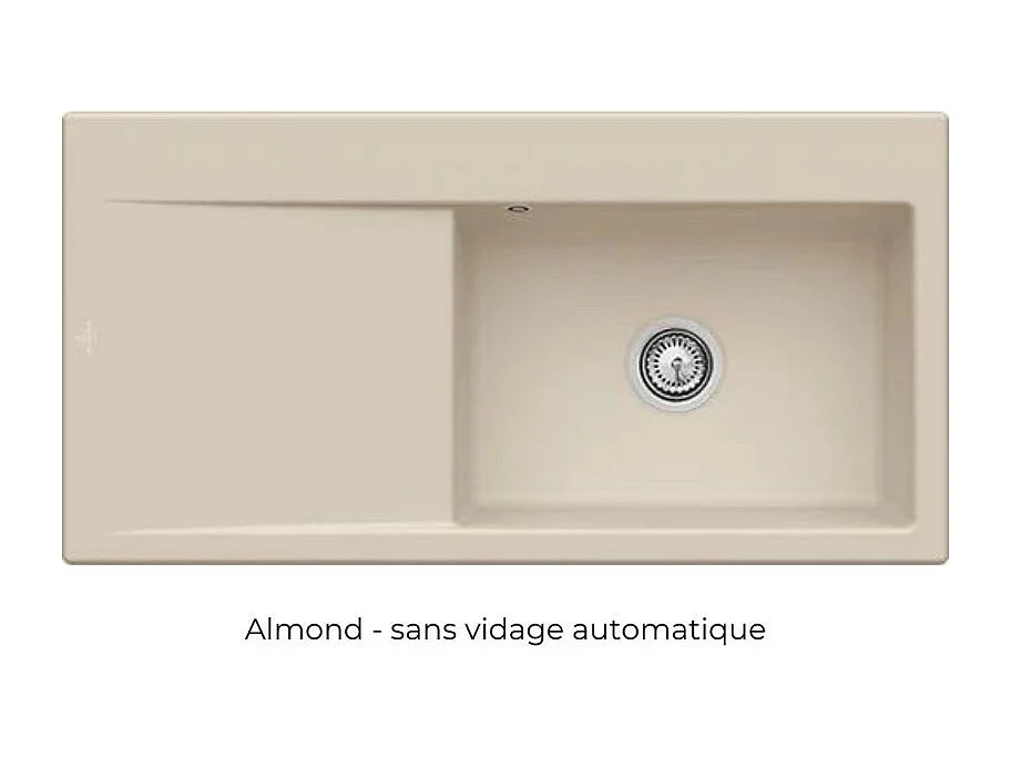 Evier a encastrer 1 bac VILLEROY ET BOCH Subway Style 60 egouttoir à droite vidage manuel Beige CeramicPlus