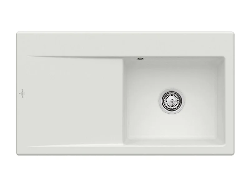 Evier cuve à droite avec vidage VILLEROY ET BOCH Subway 50, steam ceramic plus
