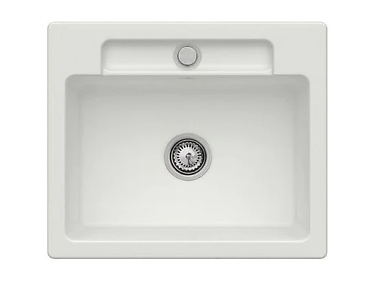 Evier 1 bac VILLEROY ET BOCH Siluet 60 S Steam CeramicPlus avec vidage manuel