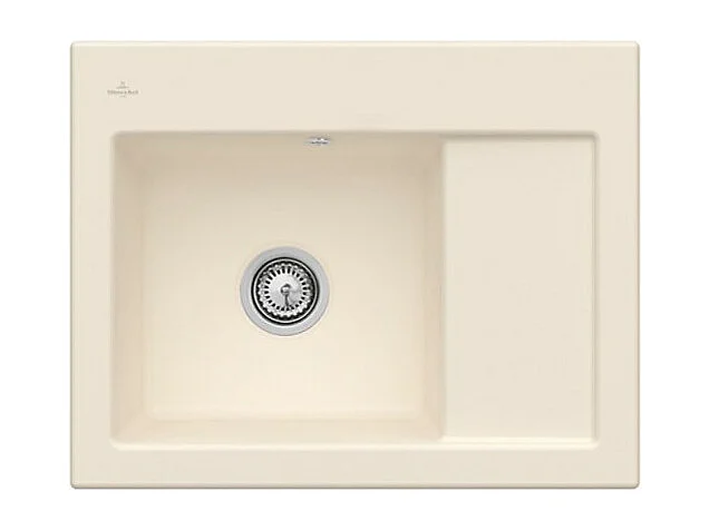 Evier 1 bac VILLEROY ET BOCH Subway 45 Compact 65 x 51 cm egouttoir a droite Ivory CeramicPlus