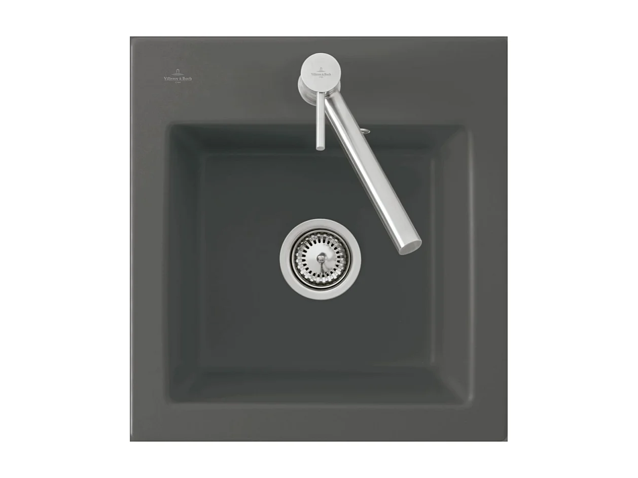 Evier VILLEROY ET BOCH Subway 45 XS Gris fossile  - avec Vidage automatique
