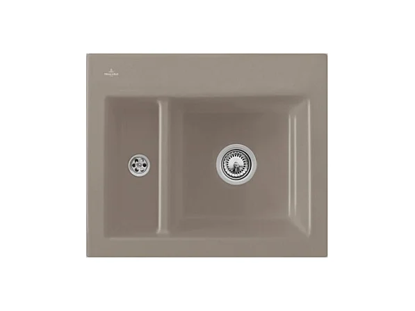 Evier 1 cuve et demi VILLEROY ET BOCH Subway 60 XM 62 x 51 cm sans egouttoir Timber CeramicPlus