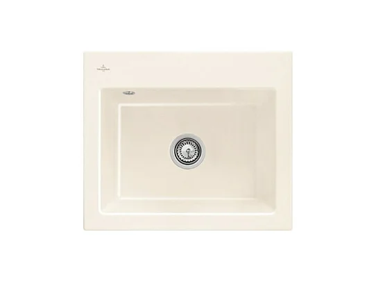 Evier VILLEROY ET BOCH Subway 60 S 60 x 51cm sans egouttoir Creme CeramicPlus