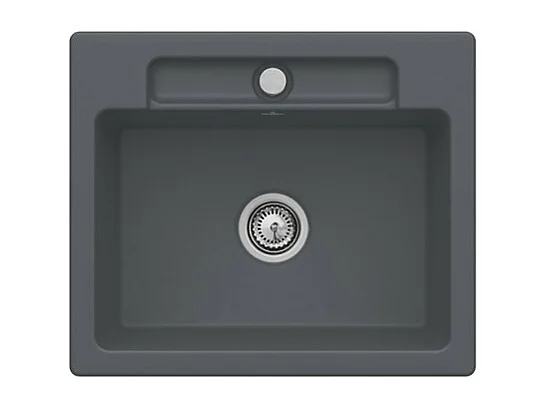 Evier 1 bac VILLEROY ET BOCH Siluet 60 S Graphite CeramicPlus avec vidage manuel