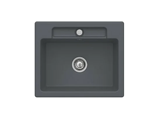 Evier 1 bac VILLEROY ET BOCH Siluet 60 S Graphite CeramicPlus avec vidage manuel