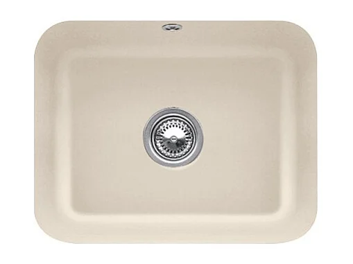 Evier 1 bac VILLEROY ET BOCH Cisterna 60C Almond CeramicPlus avec vidage automatique
