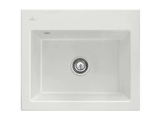 Evier VILLEROY ET BOCH Subway 60 S 60 x 51cm sans egouttoir Steam CeramicPlus avec vidage manuel