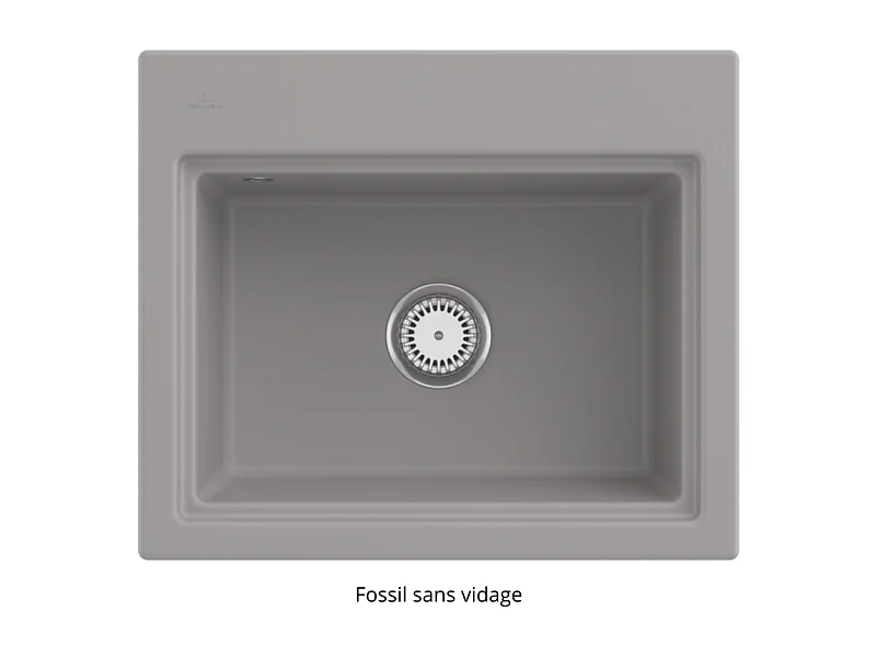 Evier VILLEROY ET BOCH Subway Style 60 S Fossil CeramicPlus vidage manuel finition anthracite