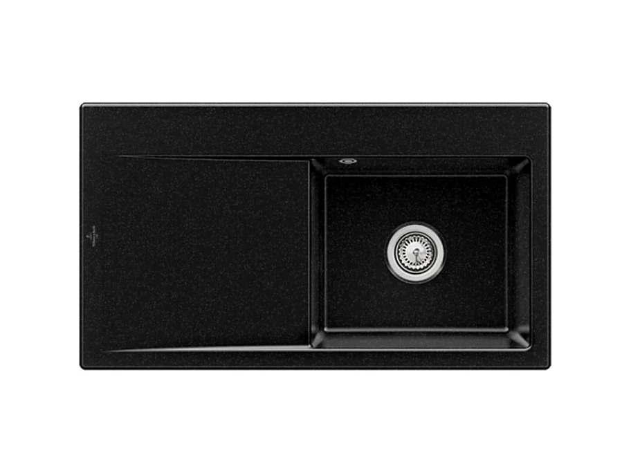 Evier 1 cuve avec vidage automatique VILLEROY ET BOCH Subway 50 flat chromite ceramic plus