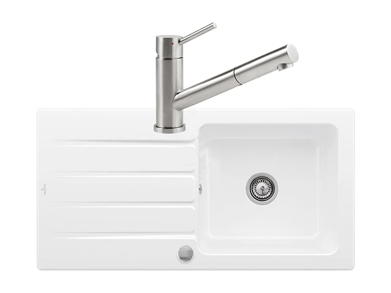 Evier 1 bac VILLEROY ET BOCH Architectura 60 vidage auto + Robinet de cuisine Como Shower