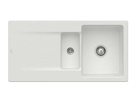 Evier 1 bac 1/2 VILLEROY ET BOCH Siluet 60 R Steam CeramicPlus avec vidage automatique