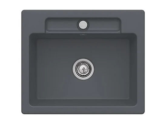 Evier 1 bac VILLEROY ET BOCH Siluet 60 S Graphite CeramicPlus avec vidage automatique