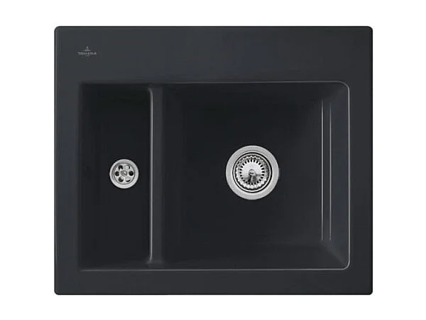 Evier 1 cuve et demi VILLEROY ET BOCH Subway 60 XM 62 x 51 cm sans egouttoir Graphite CeramicPlus