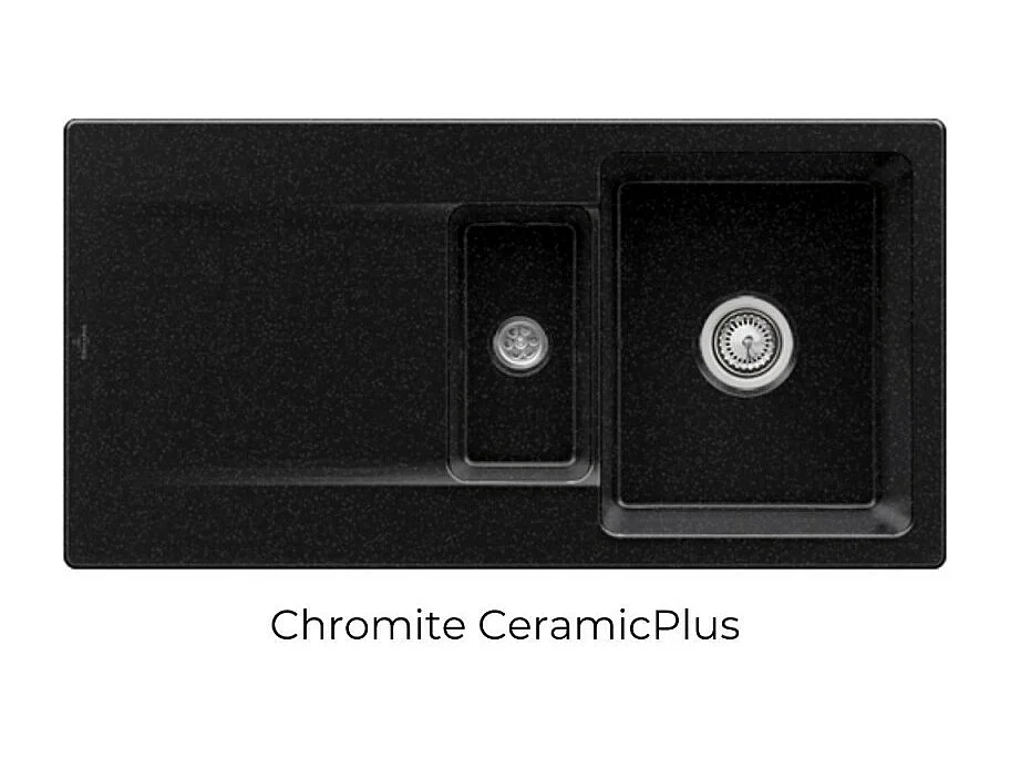 Evier 1 bac 1/2 VILLEROY ET BOCH Siluet 60 R Chromite CeramicPlus