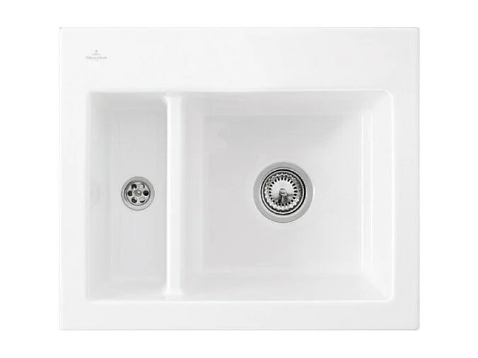 Evier 1 cuve et demi VILLEROY ET BOCH Subway 60 XM 62 x 51 cm sans egouttoir Snow White CeramicPlus