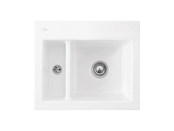 Evier 1 cuve et demi VILLEROY ET BOCH Subway 60 XM 62 x 51 cm sans egouttoir Snow White CeramicPlus
