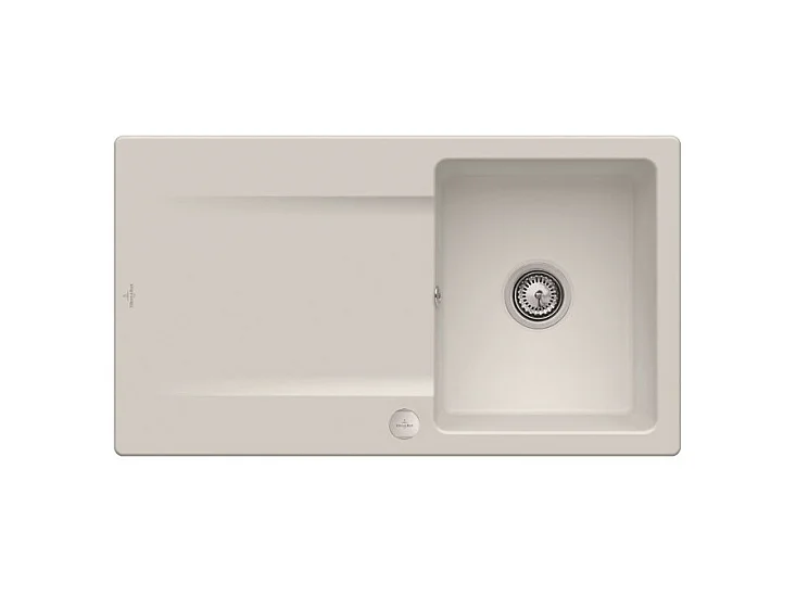 Evier 1 bac VILLEROY ET BOCH Siluet 50 Steam CeramicPlus - Avec vidage manuel