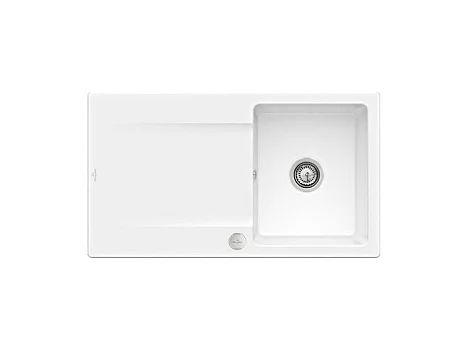 Evier 1 bac VILLEROY ET BOCH Siluet 50 Blanc CeramicPlus - Avec vidage manuel