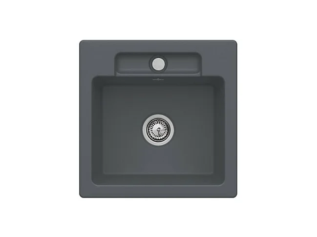 Evier 1 bac VILLEROY ET BOCH Siluet 50 S Graphite CeramicPlus avec vidage manuel