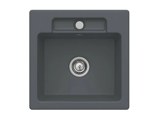 Evier 1 bac VILLEROY ET BOCH Siluet 50 S Graphite CeramicPlus avec vidage manuel