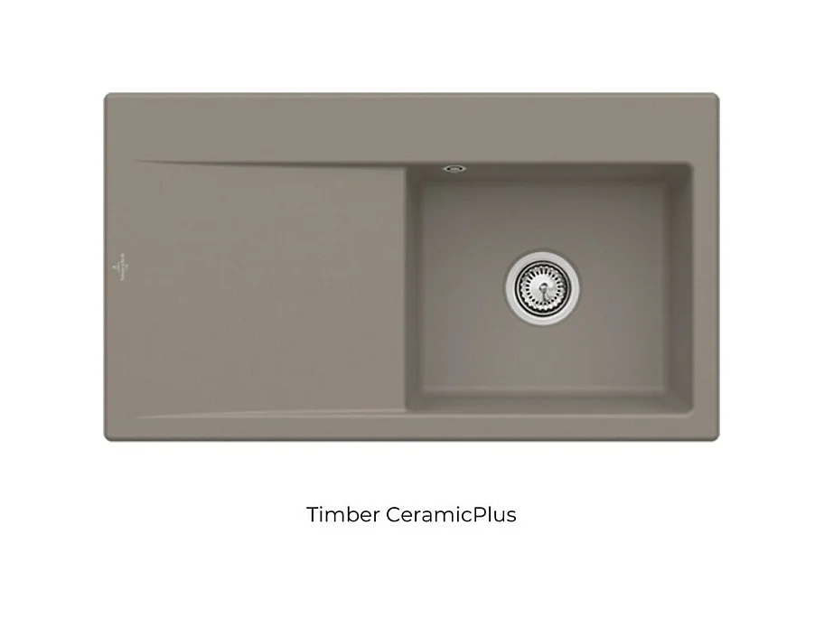 Evier cuve à droite avec vidage VILLEROY ET BOCH Subway 50, timber ceramic plus