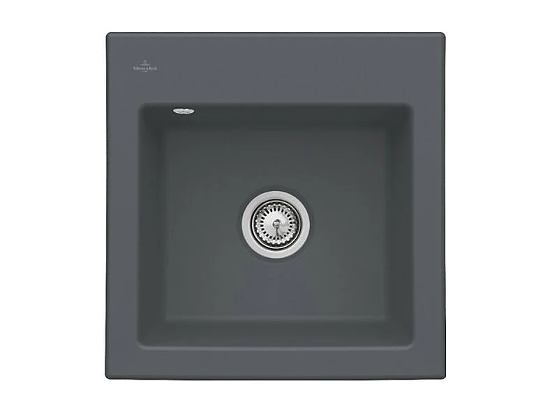 Evier VILLEROY ET BOCH Subway 50 S 52,5 x 51 cm sans egouttoir Graphite CeramicPlus avec vidage manuel