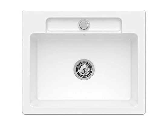 Evier 1 bac VILLEROY ET BOCH Siluet 60 S Snow White CeramicPlus avec vidage manuel