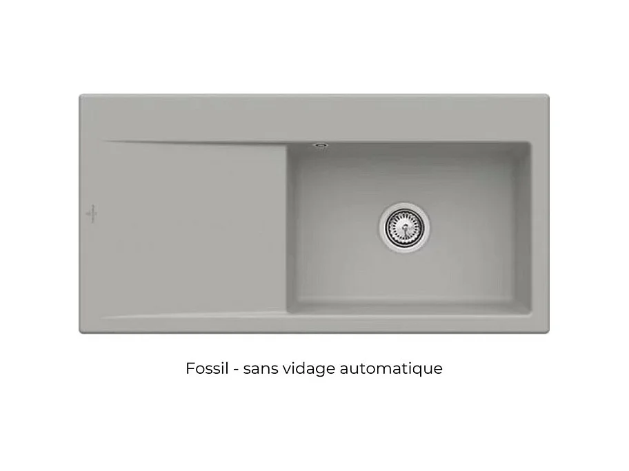 Evier a encastrer VILLEROY ET BOCH Subway Style 60 vidage auto Fossil CeramicPlus cuve a gauche