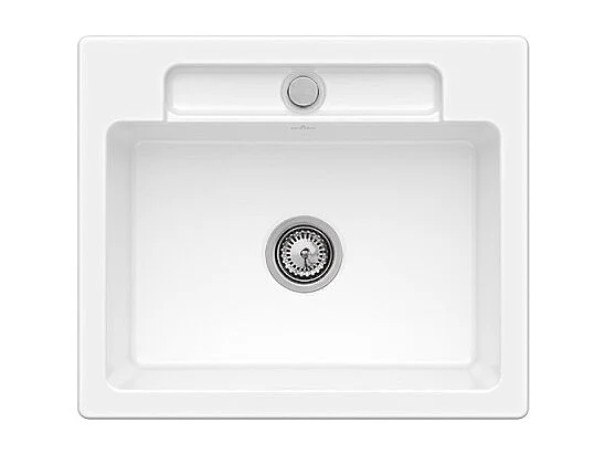 Evier 1 bac VILLEROY ET BOCH Siluet 60 S Blanc CeramicPlus avec vidage manuel