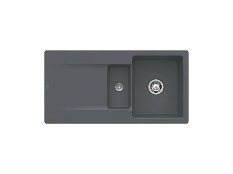 Evier 1 bac 1/2 VILLEROY ET BOCH Siluet 60 R Graphite CeramicPlus avec vidage automatique
