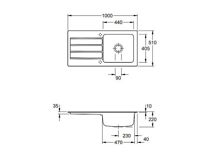 Evier 1 bac VILLEROY ET BOCH Architectura 60 vidage auto + Robinet de cuisine Como Shower Window Anthracite