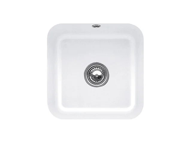 Evier 1 bac VILLEROY ET BOCH Cisterna 50 Snow White CeramicPlus avec vidage manuel