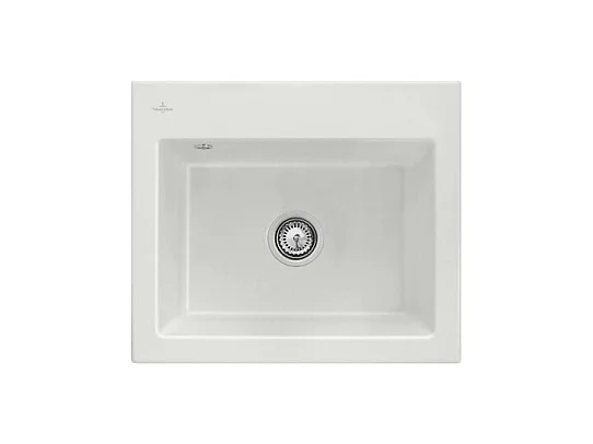 Evier VILLEROY ET BOCH Subway 60 S 60 x 51cm sans egouttoir Steam CeramicPlus avec vidage automatique