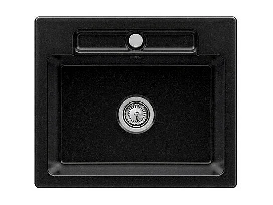 Evier 1 bac VILLEROY ET BOCH Siluet 60 S Chromite CeramicPlus avec vidage automatique