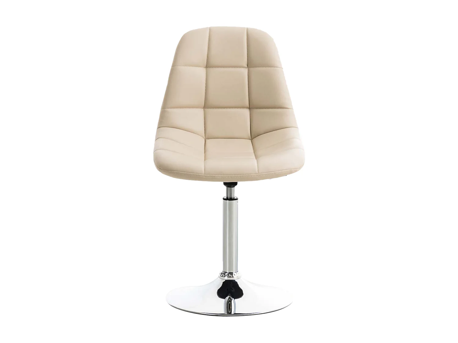 Lot de 2  chaise salle à manger - Similicuir - Crème - Emil