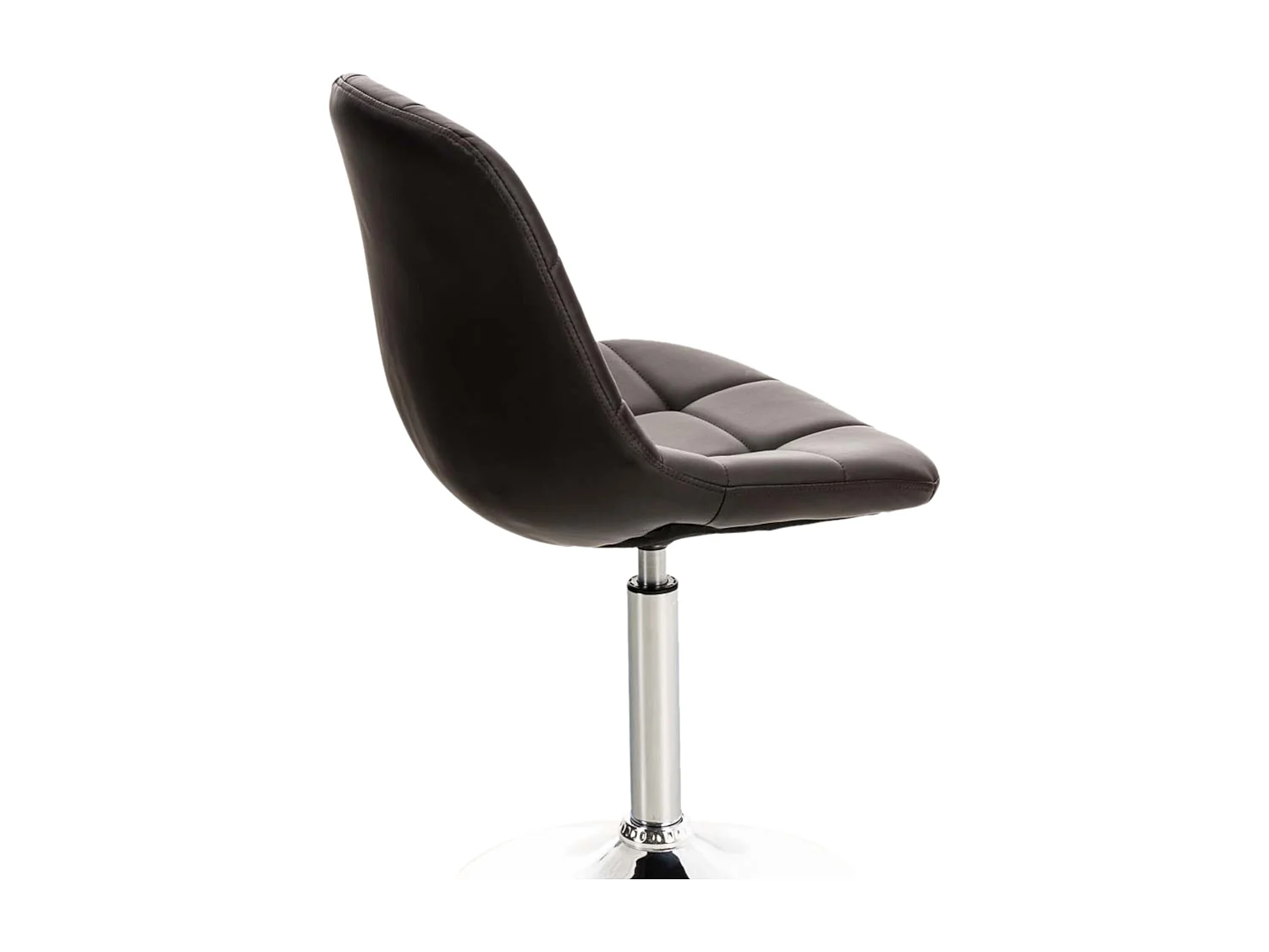 Lot de 2  chaise salle à manger - Similicuir & Métal chromé - Marron - Emil