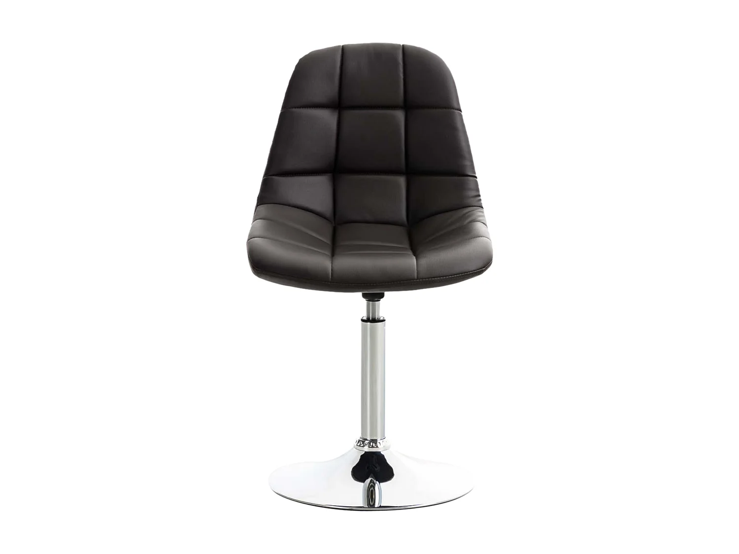 Lot de 2  chaise salle à manger - Similicuir & Métal chromé - Marron - Emil