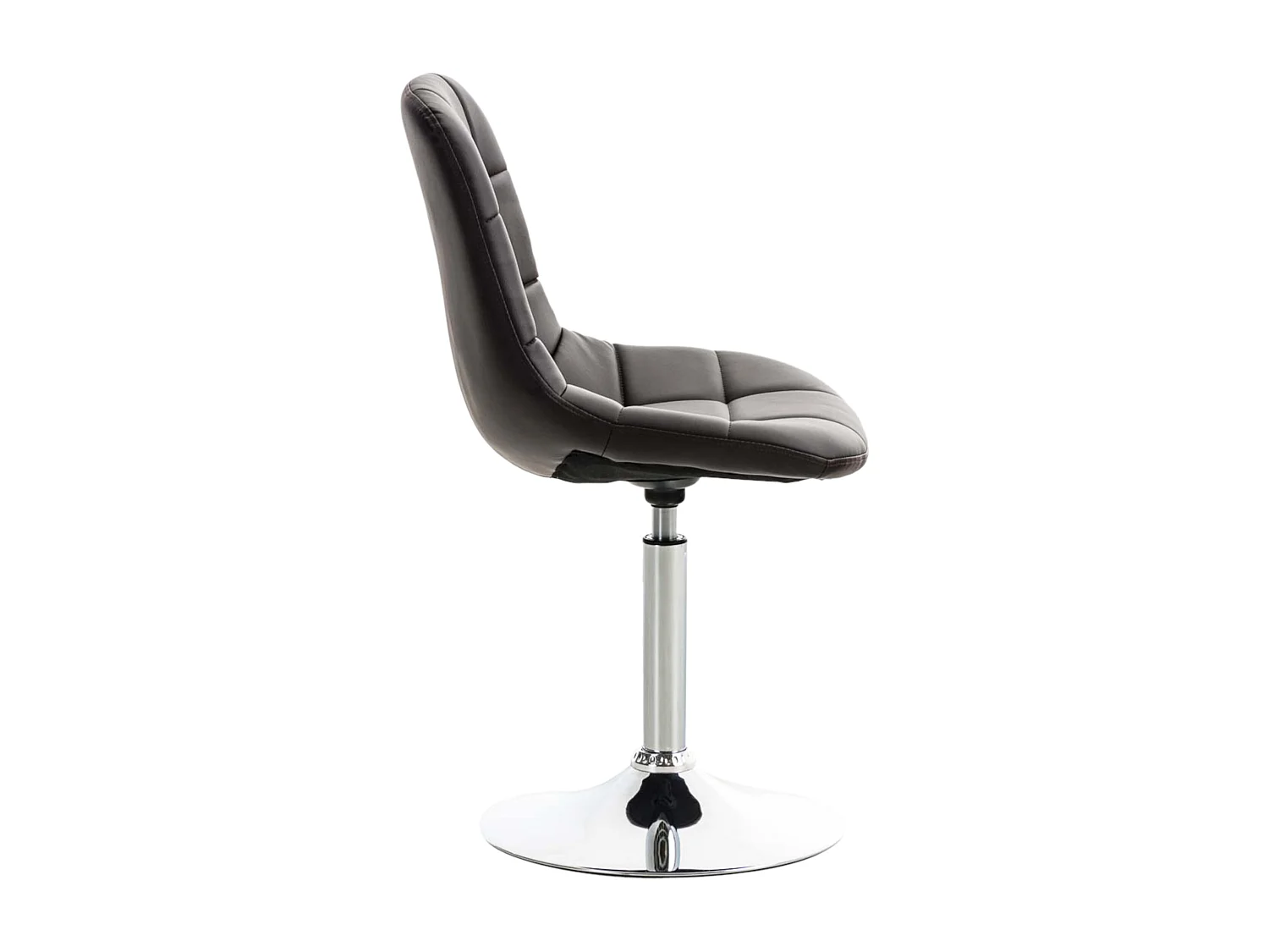 Lot de 2  chaise salle à manger - Similicuir & Métal chromé - Marron - Emil