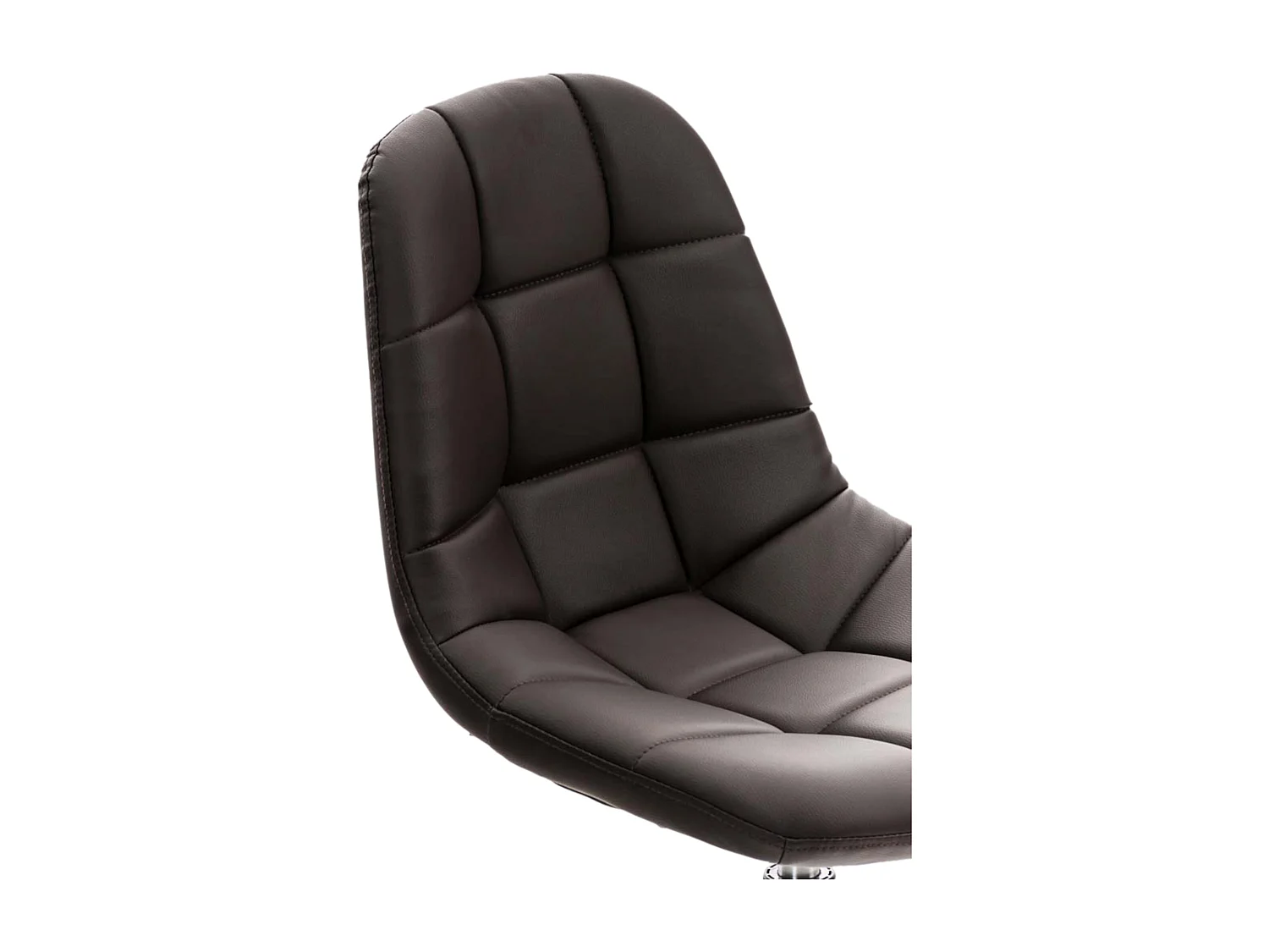 Lot de 2  chaise salle à manger - Similicuir & Métal chromé - Marron - Emil