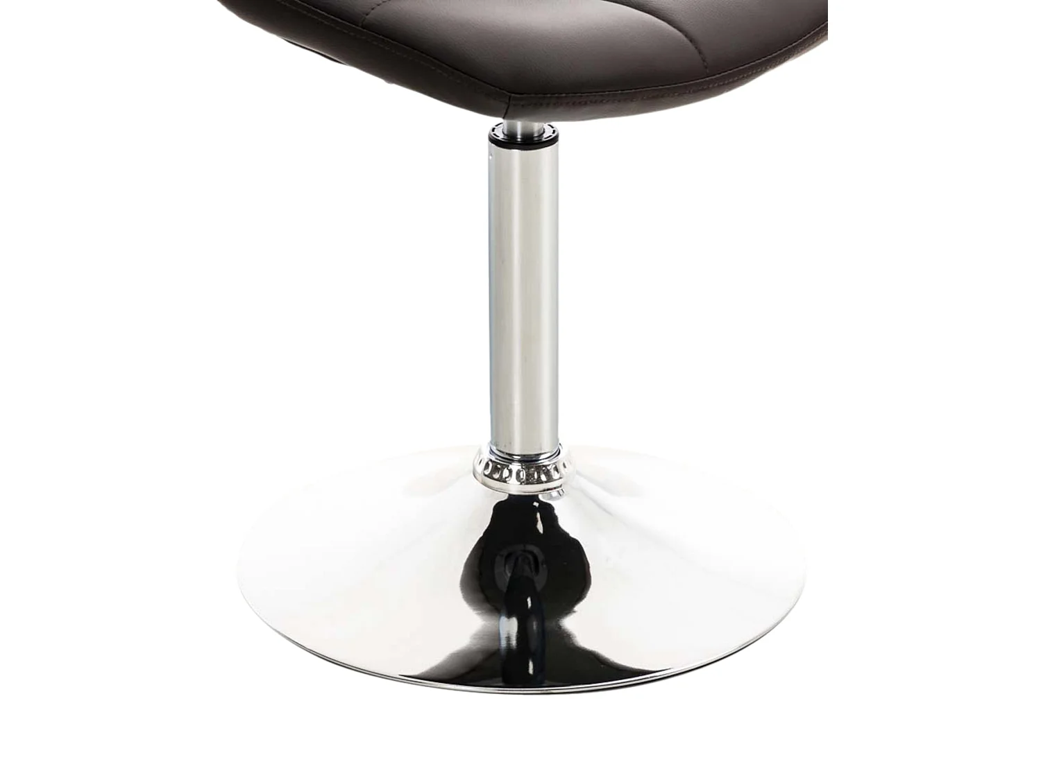 Lot de 2  chaise salle à manger - Similicuir & Métal chromé - Marron - Emil