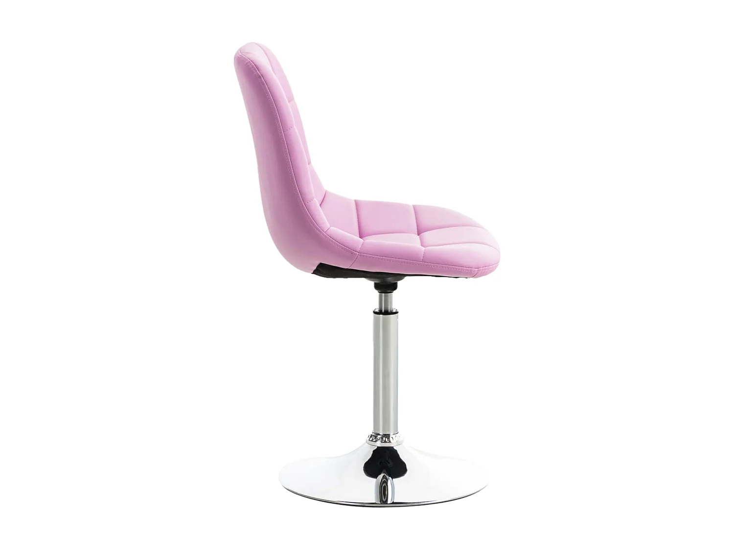 Lot de 2  chaise salle à manger - Similicuir & Métal chromé - Rose - Emil