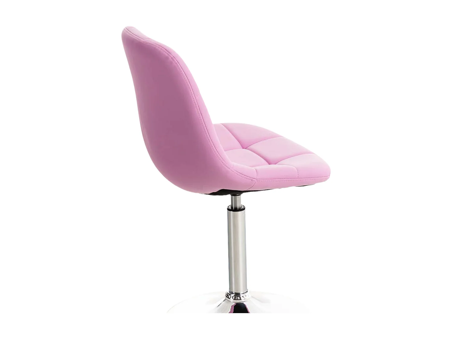 Lot de 2  chaise salle à manger - Similicuir & Métal chromé - Rose - Emil