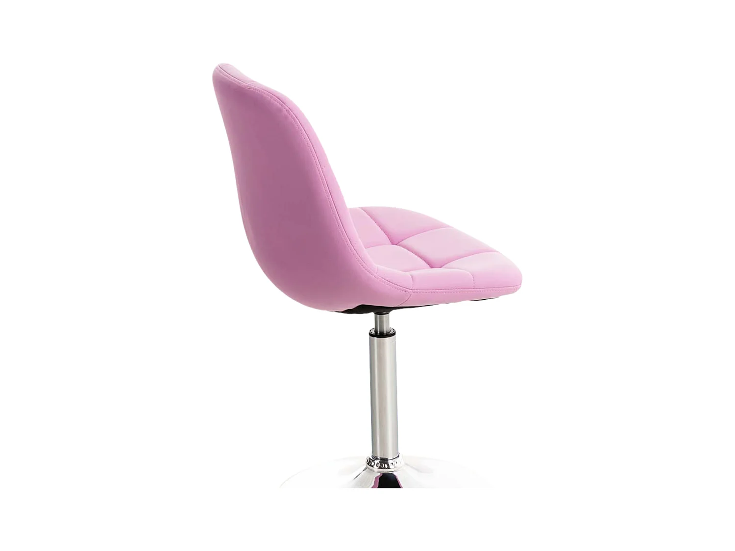 Lot de 2  chaise salle à manger - Similicuir & Métal chromé - Rose - Emil